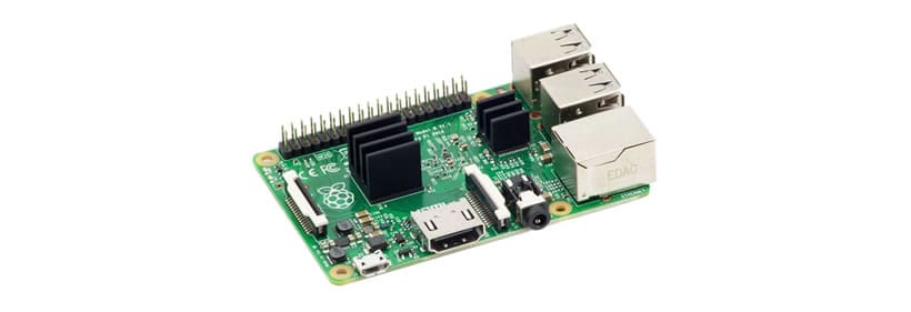 Raspberry Pi with heat sinks installed