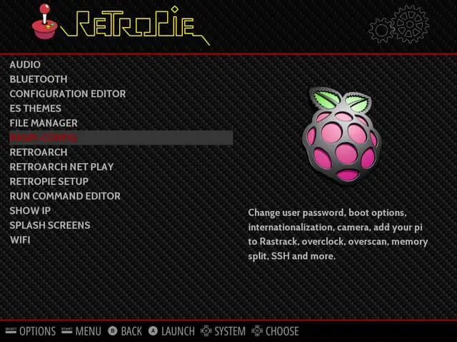 RetroPie configuration menu